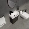 Modern 16" Bathroom Vanity Sink Combo With Ceramic Sink And Cabinet For Small Spaces - Black - Image 7