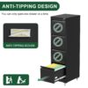 Heavy Duty Metal 4 Drawer Locking Vertical File Cabinet With Wheels For Home & Office - Brushed Nickel - Image 8