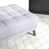 Addison - Square Upholstered Ottoman - Gray / Light Gray / Wood - Image 4