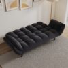 Sofa Soft Two Armrests Throw Pillow Pillow Comfortable Fit Apartment Bedroom Small Space - Black - Image 6