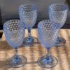 Stylish Diamond Cut Plastic Wine Glasses (Set of 4) (12Oz) Bpa Free, Unbreakable, Elegant Acrylic Wine Glasses - Blue - Image 6