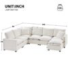 Modern U-Shape Modular Sofa, 7 Seat Chenille Sectional Couch Set With 2 Pillows Included, Freely Combinable Indoor Funiture - White - Image 25