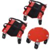 Heavy Duty Snowmobile Dolly V Slide With 2.5" Swivel Casters, Rubber Pad, 1500Lbs Capacity Steel - Red - Image 2