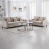 Nolan - Linen Fabric Sofa And Loveseat Living Room With Pillows And Interchangeable Legs (Set of 2) - Beige - Image 4