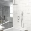 12" Ceiling Mount Square Shower System With Waterfall Tub Spout And Handheld Shower - Brushed Nickel - Image 2