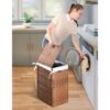 Laundry Hamper With Lid PE Rattan Powder Coating Frame Clothes Hampers With 2 Removable Bags, 100L - Brown - Image 18