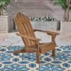 Aurascape - Outdoor Acacia Wood Foldable Adirondack Chair - Dark Brown - Image 2