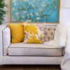 Autumn Vibes Leaf Accent Pillow With Matching Back - Yellow - Image 7
