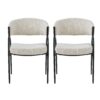 Contemporary Upholstered Dining Chairs With Metal Legs (Set of 2) - Beige - Image 5