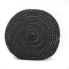 River - Handcrafted Cylindrical Pouf With Water Resistant Fabric - Black - Image 6