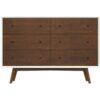 Mid-Century Modern White Dresser 6 Drawer - Dark Brown / White - Image 14