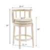 26'' Leather Wooden Bar Stool - Cream - Image 7