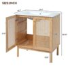 Bathroom Vanity Crafted From Natural Materials, Featuring Handmade Rattan Doors And Soft-Closing Mechanisms - Light Brown - Image 8