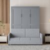 Full Size Murphy Wall Bed With Cushion - Gray - Image 11