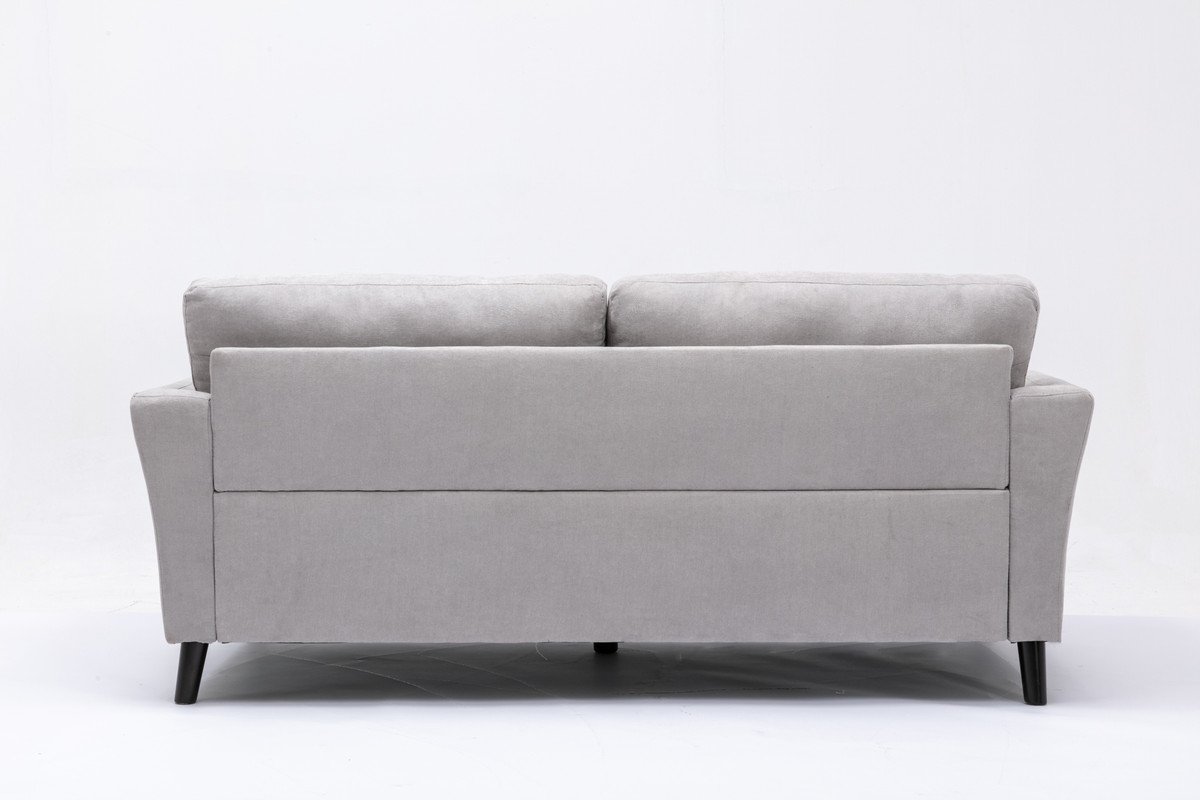 Damian - Woven Living Room Fabric Sofa, Loveseat (Set of 2) - Light Gray - Image 5
