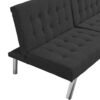 Modern Sofa Bed With Wood Frame And Stainless Leg - Black - Image 12