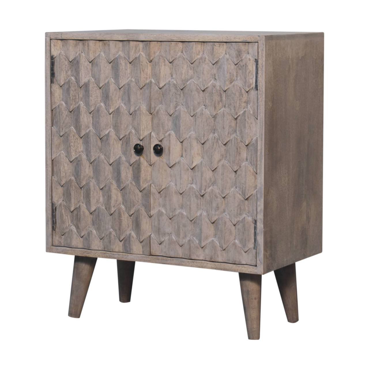 Mini Pineapple Carved Cabinet - Gray - Image 8