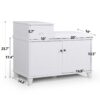 Shoe Storage Bench Cabinet With Fireproof Cushion, Double Doors And Movable Drawer For Door Entrance - White - Image 22