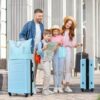2 Piece Luggage Set With Bags Expanable Spinner Wheels ABS Lightweight Suitcase With Tsa Lock 20" / 28" - Light Blue - Image 2