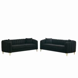 Oversized Sofa, 3 And 3 Seater, Tufted Couch For Living Room - Black