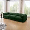 Elegant Chenille Sofa With Storage Seat And Cylindrical Backrest Contemporary 3 Seater Couch - Green - Image 8