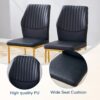 Luxury Simple Chair (Set of 6) Material High Resilience Dining Chair With Metal Leg - Black / Gold - Image 10