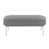 Chloe - Contemporary / Glam Storage Bench - Chrome / Gray - Image 5
