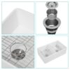 Sink 33" Double Bowl Kitchen Sink With Deep Bowls And Grids - White - Image 8