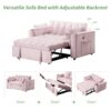 Multi Functional Sofa Bed With Cup Holder And USB Port For Living Room Or Apartments - Pink - Image 4