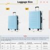 2 Piece Luggage Set With Bags Expanable Spinner Wheels ABS Lightweight Suitcase With Tsa Lock 20" / 28" - Light Blue - Image 3