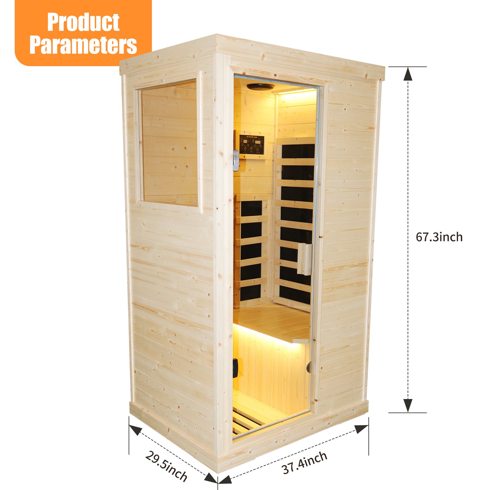 Single Person Spruce Far Infrared Sauna Hair - Natural - Image 4