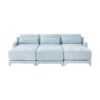 Ergonomic 3 Seater Sofa With Movable Ottomans And Lumbar Pillow Chenille - Sky Blue - Image 24