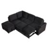 Sleeper Sofa Bed, 2 In 1 Pull Out Sofa Bed L-Shape Couch With Storage Ottoman For Living Room, Bedroom Couch And Small Apartment - Black - Image 13