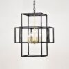 4 Light Metal Lantern Tiered Pendant Hanging Light Fixtures, Industrial Farmhouse Adjustable Height Chandeliers For Dining Room Hallway Foyer Entryway (E12 Bulbs Not Included) - Matte Black / Gold - Image 11