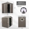 Outdoor Metal Storage Shed With Window - Gray - Image 3