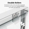 56" -60" W*58" H Semi-Frameless Double Sliding Tub Door, Bypass Bathtub Shower, 1 / 4" (6Mm) Thick SGCC Tempered Glass Door - Chrome - Image 4