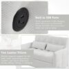 Loveseat Sofa Pull Out Sofa Bed Tufted Sleeper Sofa With An Adjustable Backrest, 3 USB Ports And 2 Lumbar Pillows For Living Room - Beige - Image 6