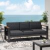 Giovanna - 3 Seater Sofa With Aluminum Frame And Water Repellence Cushions - Black - Image 5