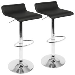 Ale - Contemporary Adjustable Barstool (Set of 2) - Black