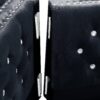 Wide Sofa With Jeweled Buttons Square Arm, 2 Pillows - Black - Image 11