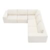 Modular L Shaped Sectional Sofa, Luxury Floor Couch Set, Upholstered Indoor Furniture, Foam - Filled Sleeper Sofa Bed 5 Pieces Free Combination - Beige - Image 5
