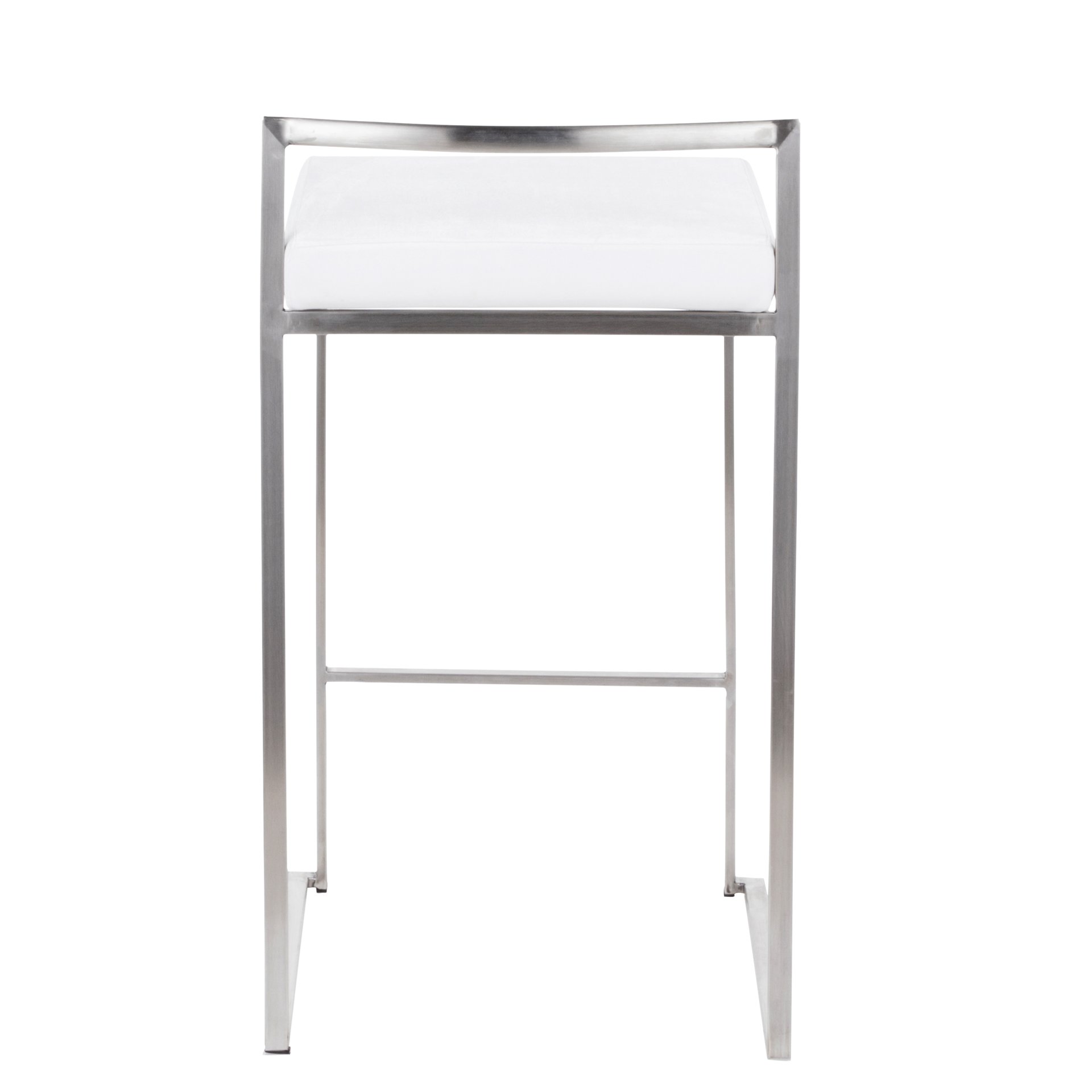 Fuji - Contemporary Stackable Counter Stool (Set of 2) - White - Image 5