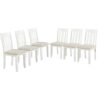 7 Piece Dining Table Set Retro Style With Extendable Table And 6 Upholstered Chairs - Brown / White - Image 10