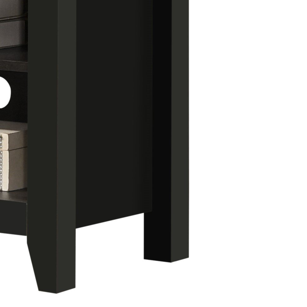 Benito - TV Stand With Open Shelves And Cable Management - Black - Image 4