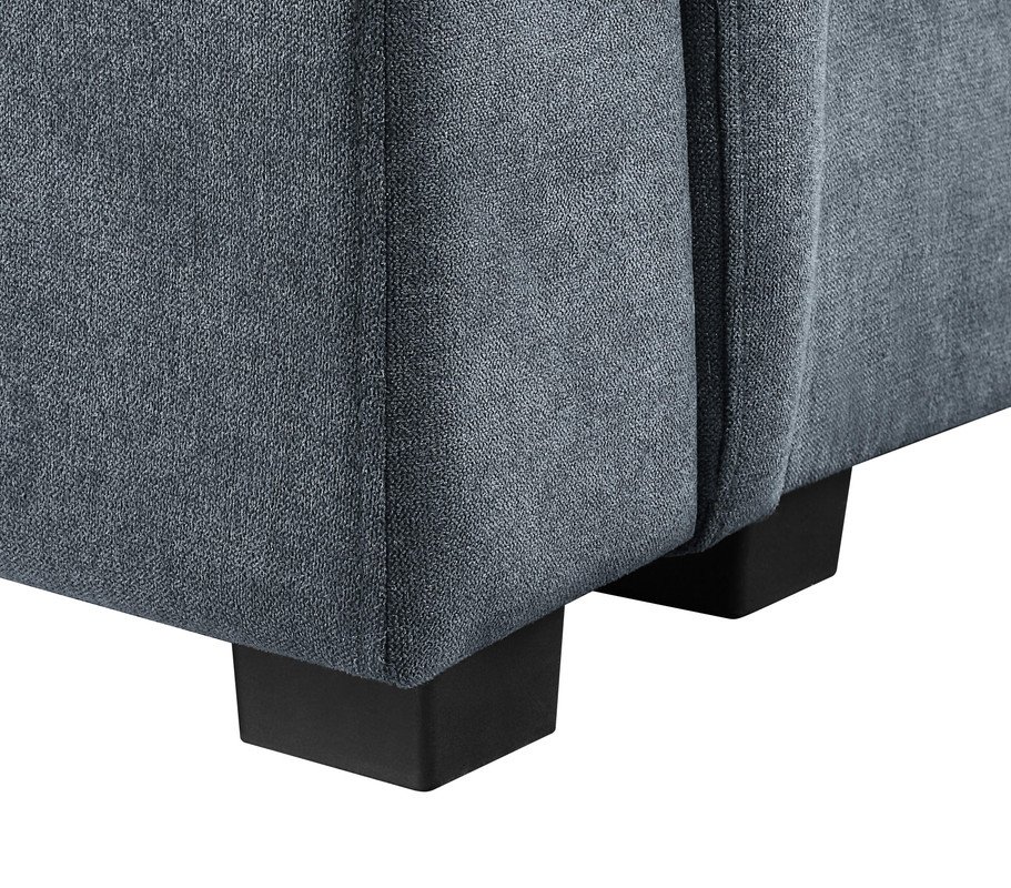 Isla - Woven Fabric 7 Seater Sectional Sofa & Ottoman - Gray - Image 7