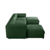 Elegant Chenille Sofa With Storage Seat And Ottoman U Shaped 3 Seater Cylindrical Backrest And Armrests - Green - Image 19