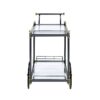Cyrus - Clear Glass Serving Cart - Black / Gold - Image 3
