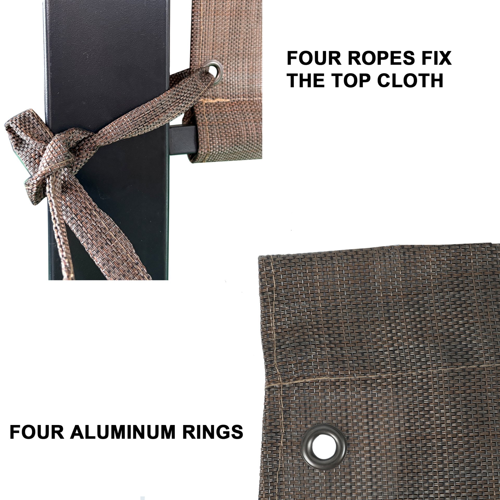 13' X 7.7' Outdoor Pergola Sun Shade Cover Cloth Patio Canopy Hdpe Permeable With Grommets - Brown - Image 5