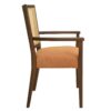 Mid Century Modern Arm Dining Chair (Set of 2) With Rattan Backrest - Caramel / Walnut - Image 6