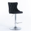 Swivel Velvet Barstools Adjusatble Seat Height From 25-33", Modern Upholstered Chrome Base Bar Stools With Backs Comfortable Tufted For Home Pub And Kitchen Island (Set of 2) - Black - Image 5